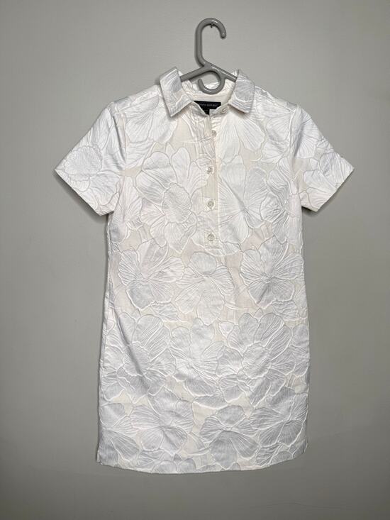 Banana Republic Dresses & Skirts - Banana Republic Floral Jacquard Polo Dress White Women’s Small Petite Lined